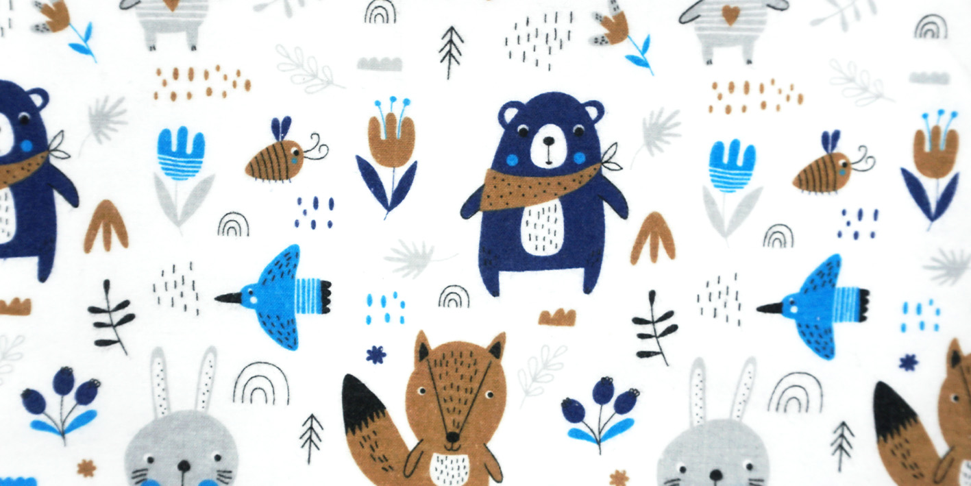 Pieluchocerata flanelowa misie niebieskie